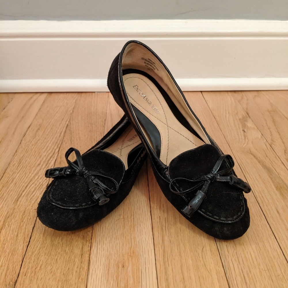 Enzo Angiolini Black Suede Loafers